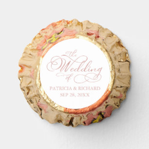 Elegant Faux Foil Rose Gold Calligraphy Wedding Reese's Peanut Butter Cups