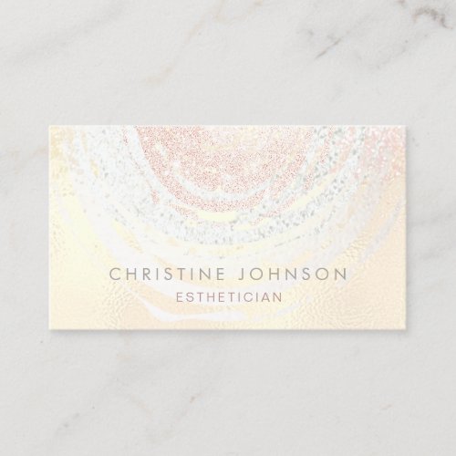 elegant faux glitter esthetician business card