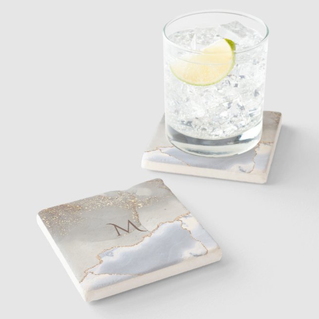 elegant faux glitter marble stone coaster (Side)