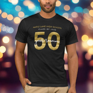 Elegant Faux Gold 50 Year Class Reunion T-Shirt