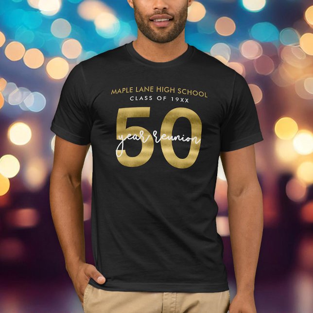 Elegant Faux Gold 50 Year Class Reunion T-Shirt (Creator Uploaded)