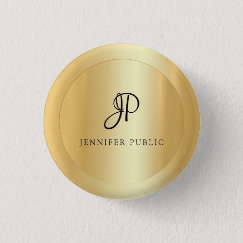 Elegant Faux Gold Add Your Name Text Template Button