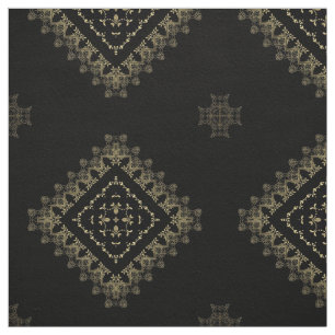 Elegant Faux Gold and Black Decorative Pattern Fabric