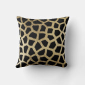 Elegant faux gold and black modern animal print throw pillow | Zazzle