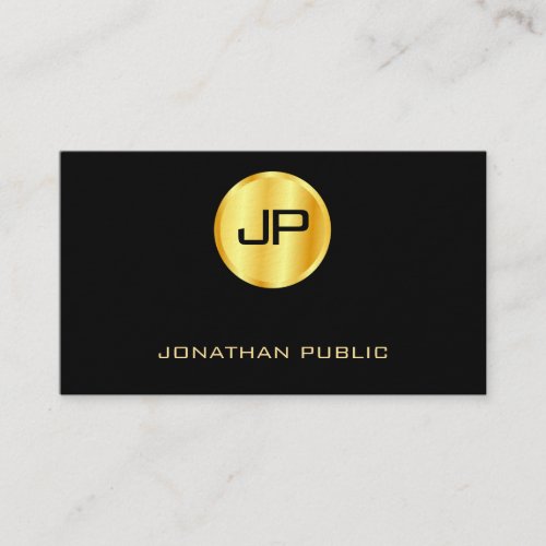 Elegant Faux Gold And Black Modern Premium Thick Business Card