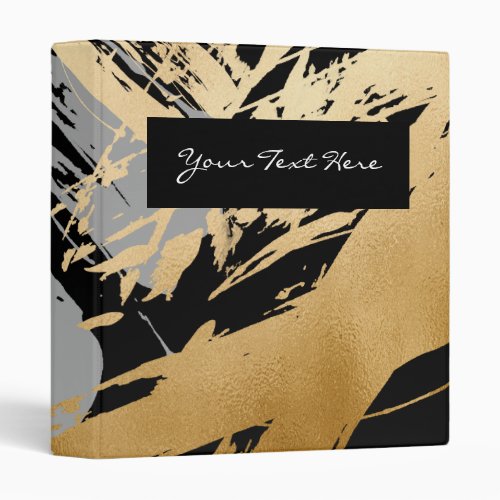 elegant faux gold and grey brushstrokes binder