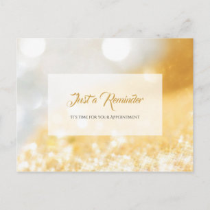Elegant FAUX Gold and Silver Bokeh Appointment Postcard