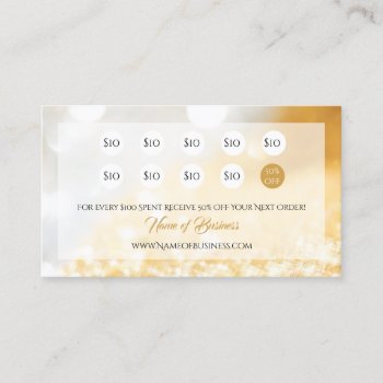 Elegant Faux Gold And Silver Bokeh Punch Loyalty by GirlyBusinessCards at Zazzle