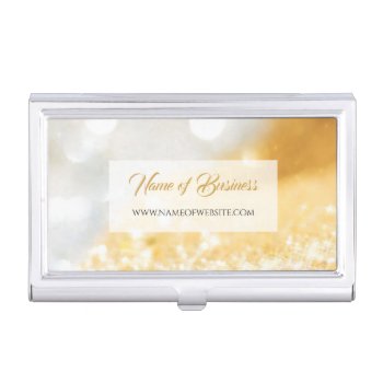Elegant Faux Gold And Silver Glitter Bokeh Sparkle Business Card Case by GirlyBusinessCards at Zazzle
