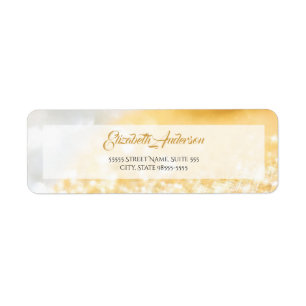 Elegant FAUX Gold and Silver Glitter Bokeh Sparkle Label