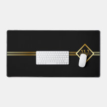Elegant Faux Gold Axis Monogram – Black & Gold
