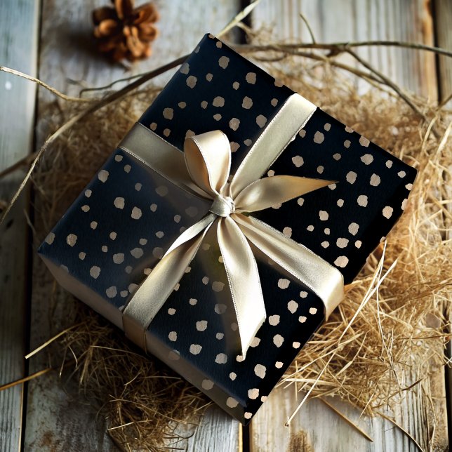 Elegant Faux Gold & Black Spot Pattern  Wrapping Paper Sheets (Creator Uploaded)