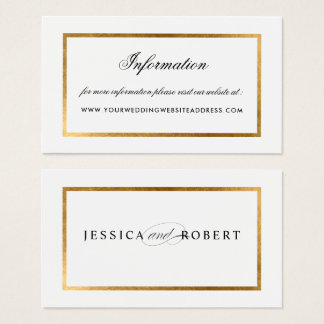 Elegant Rsvp Online Business Cards Templates Zazzle Elegant Faux Gold Border Information Website Business Card