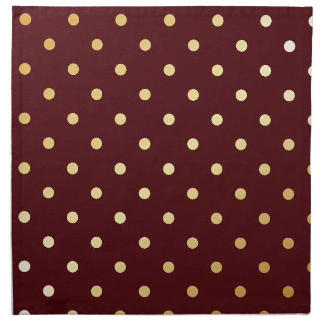 elegant faux gold brown polka dots cloth napkin (Front)