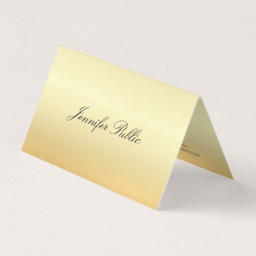 Elegant Faux Gold Calligraphed Modern Template Business Card