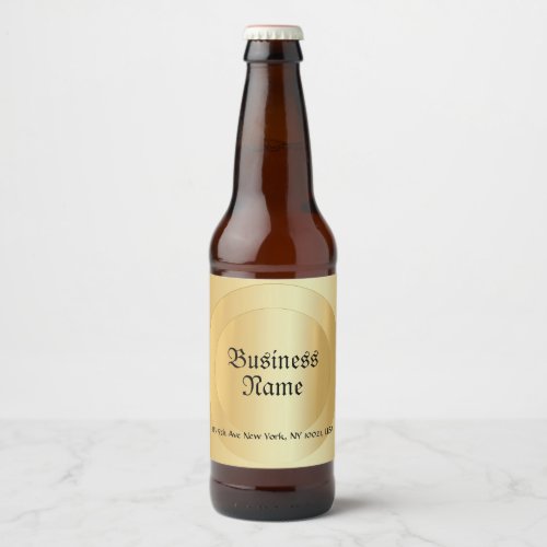 Elegant Faux Gold Calligraphed Script Template Beer Bottle Label