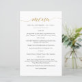 Elegant Faux Gold Calligraphy Menu Card | Zazzle