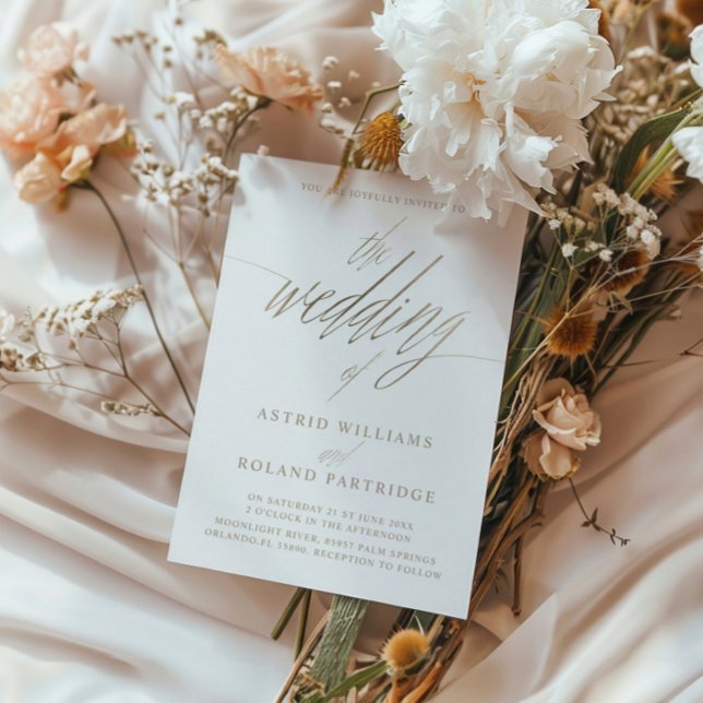 Elegant Faux Gold Calligraphy the Wedding of Invitation (Creator Uploaded)