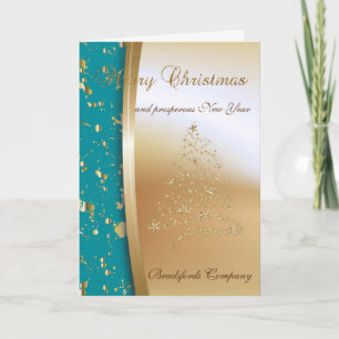 Elegant Faux Gold Christmas Tree,Company Holiday Card