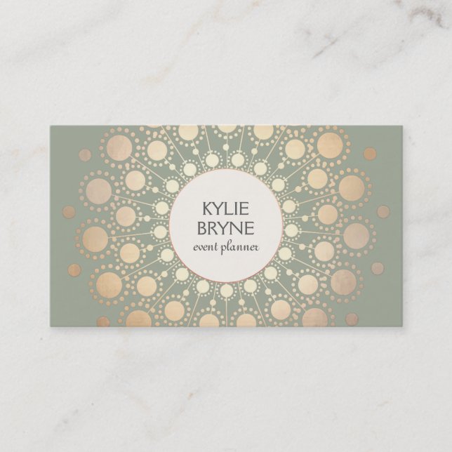 Elegant Faux Gold Circle Motif  Professional Business Card (Front)