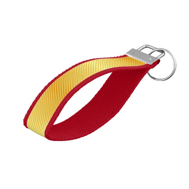 Elegant Faux Gold Classic Trendy Custom Template Wrist Keychain (Angled Up)