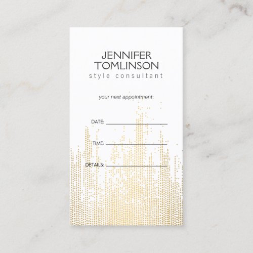 Elegant Faux Gold Confetti Dots Pattern Appointment Card