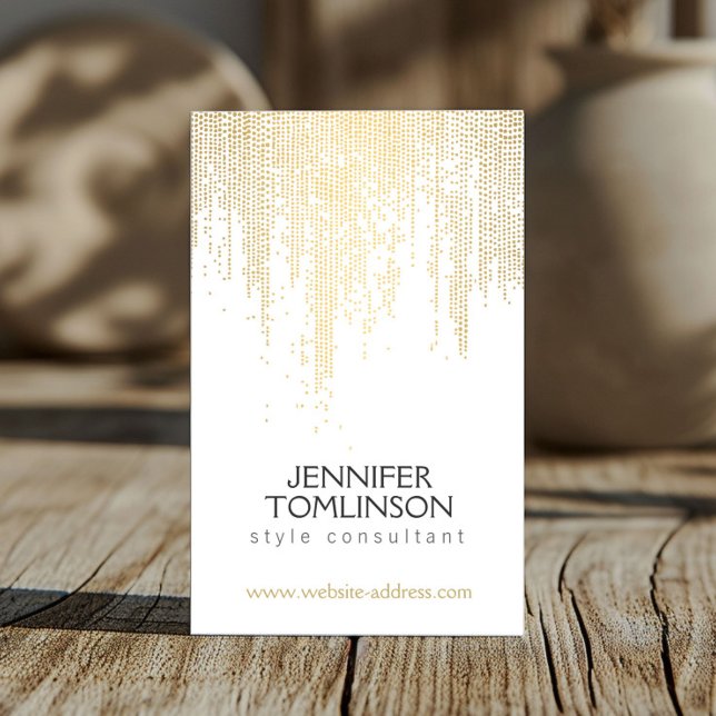 Elegant Faux Gold Confetti Dots Pattern Business Card (Creator Uploaded)