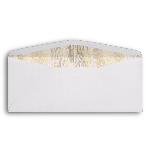 Elegant Faux Gold Confetti Dots Pattern Envelope (Back (Bottom))