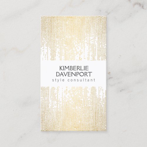 Elegant Golden Dot Pattern II on White Business Card Templates