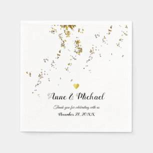 elegant faux gold confetti (falling dots) wedding napkins