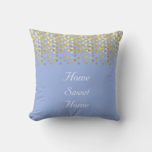 elegant faux gold confetti Home Sweet Home Throw Pillow