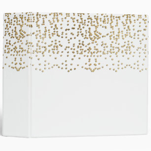 Elegant Faux Gold Confetti Pattern 3 Ring Binder