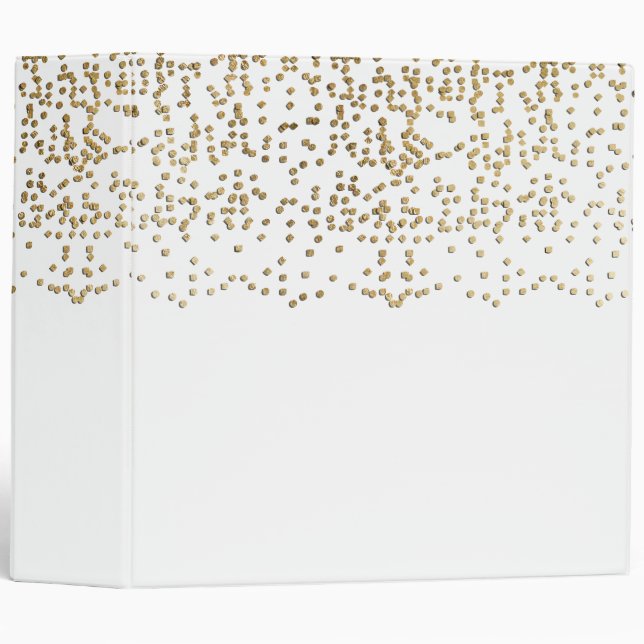 Elegant Faux Gold Confetti Pattern 3 Ring Binder (Front/Spine)