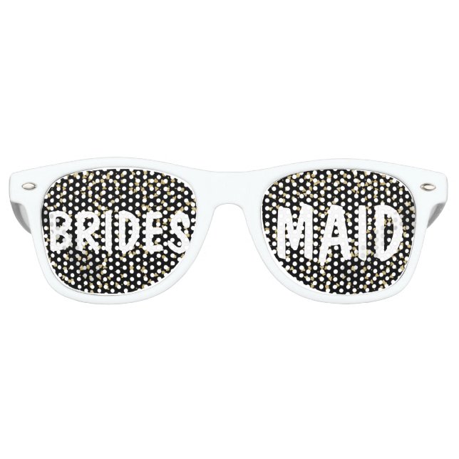 Elegant faux gold confetti Wedding Bridesmaid Retro Sunglasses (Front)