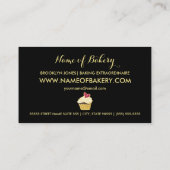 Elegant FAUX Gold Cupcakery and Pink Bokeh Heart Business Card (Back)