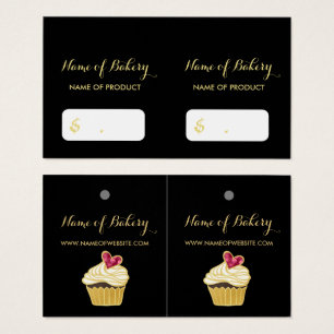 Elegant FAUX Gold Cupcakery Pink Heart Hang Tags