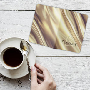 Elegant Faux Gold Fabric Initial Monogram Name Passport Holder