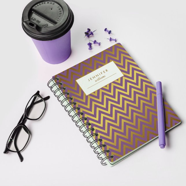 Elegant Faux Gold Foil Chevrons Pattern Notebook (Creator Uploaded)