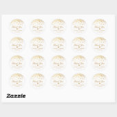 Elegant Faux Gold Foil Confetti Wedding Thank You Classic Round Sticker (Sheet)