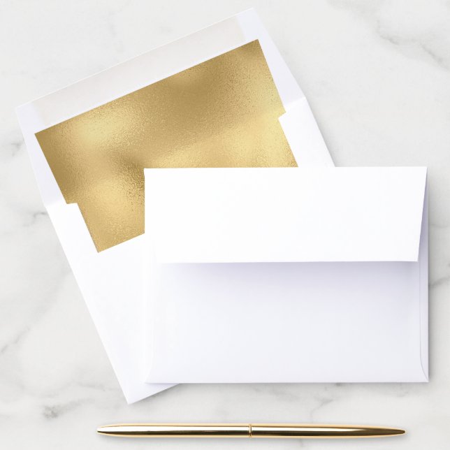 Elegant faux gold foil envelope liner (Desk)