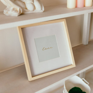 elegant faux gold foil hand written love art poster