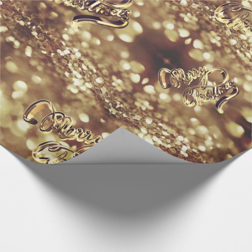Elegant Faux Gold Foil Script Chic Christmas Wrapping Paper