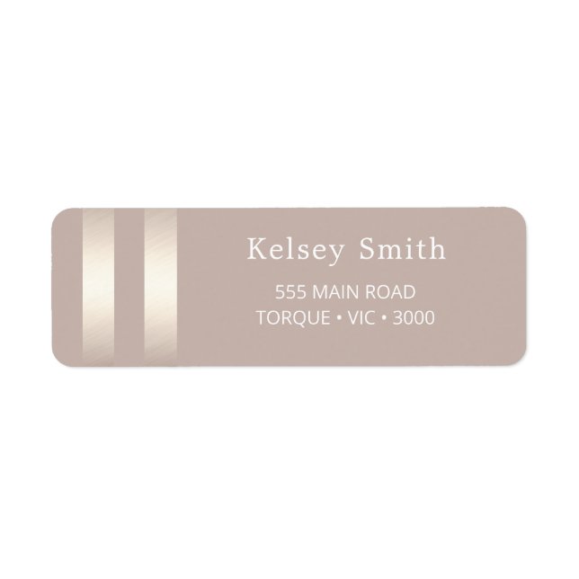Elegant Faux Gold Foil Stripe Label (Front)