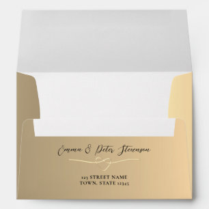 Elegant Faux Gold Foil Wedding Envelope