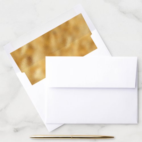 Elegant Faux Gold Foil Wedding Envelope Liners