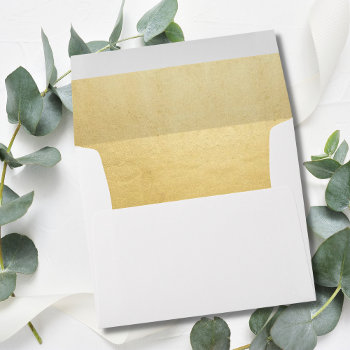 Elegant Faux Gold Foil Wedding Return Address Envelope by UniqueWeddingShop at Zazzle