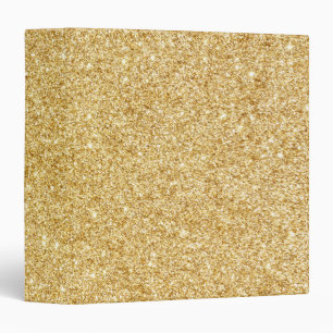 Elegant Faux Gold Glitter 3 Ring Binder