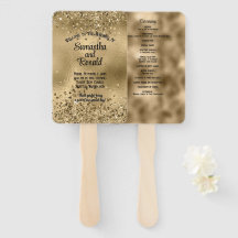 Elegant Faux Gold Glitter and Foil Wedding Program