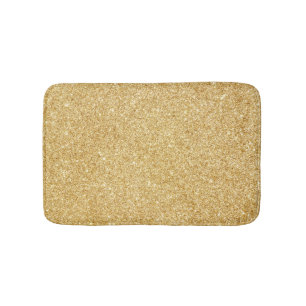 Elegant Faux Gold Glitter Bath Mat