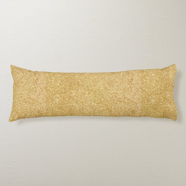 Elegant Faux Gold Glitter Body Pillow (Front)